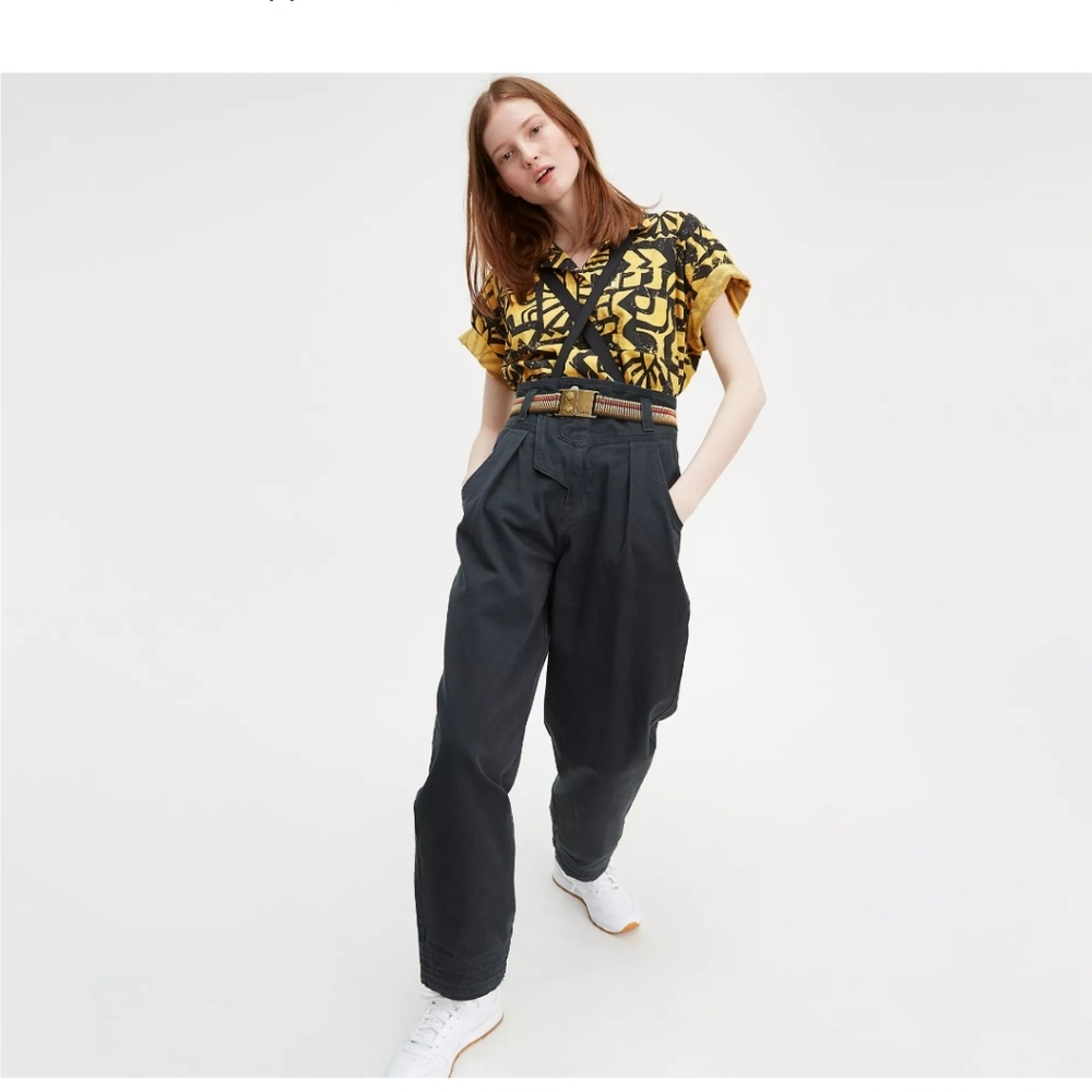Levi's x Stranger Things El Eleven high pleated snapover pants
